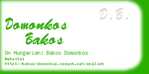 domonkos bakos business card